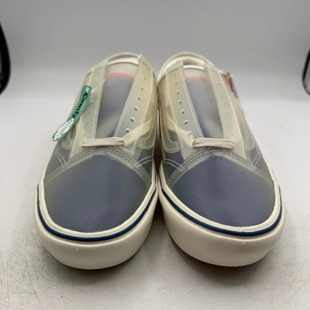 VANS ComfyCush Slip-Skool Shoes Mens Sz 11 Navy Blue/Red Low Top Sneakers Skate